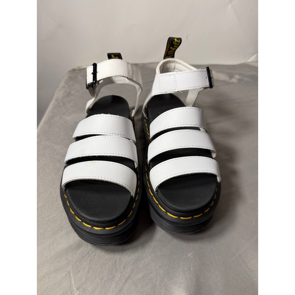Dr. Martens Blaire White Hydro Leather Platform Gladiator Sandals Womens 6
